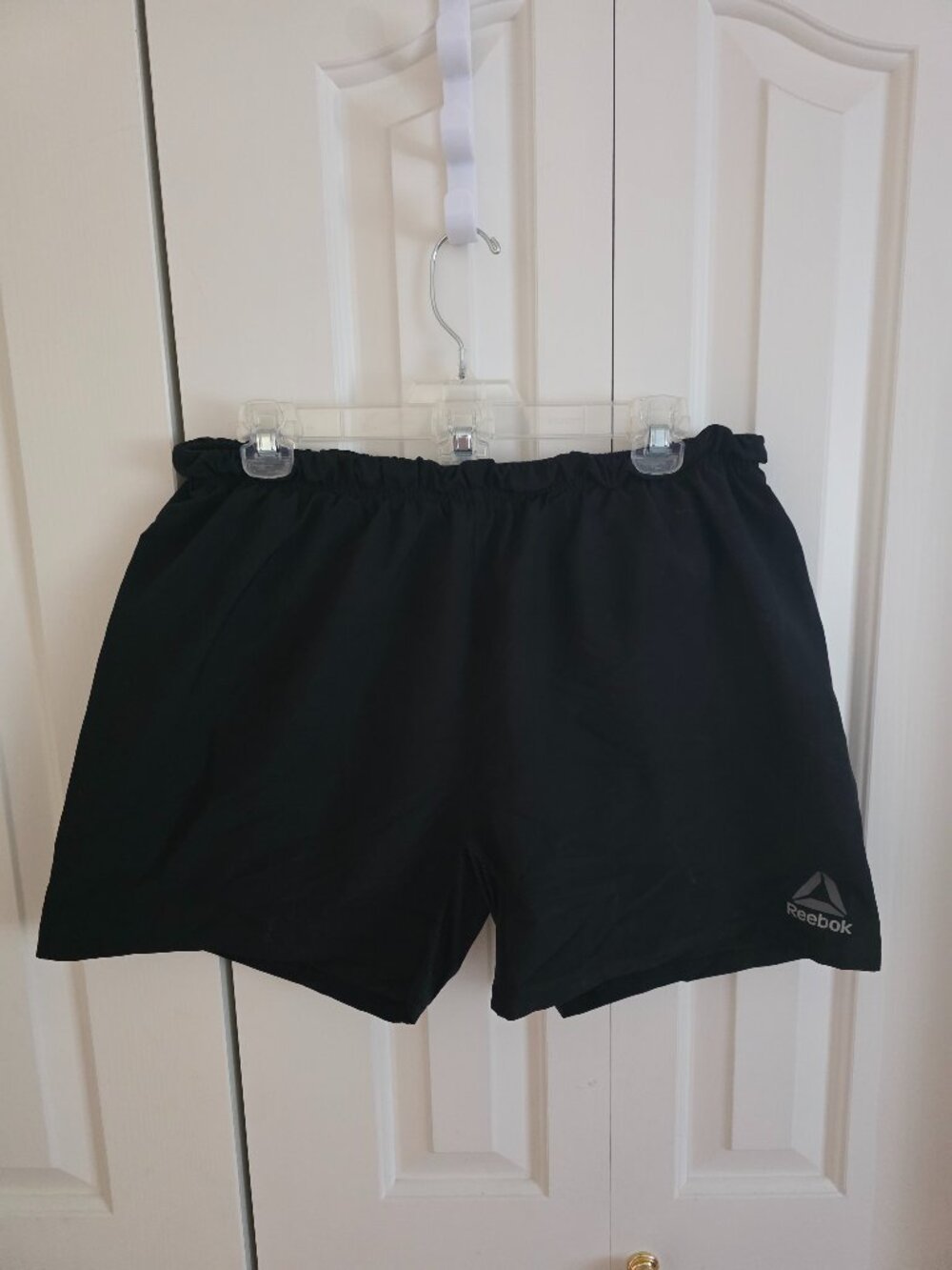 Men's Reebok Black Large Speedwick Lined Athletic Shorts 5" Inseam